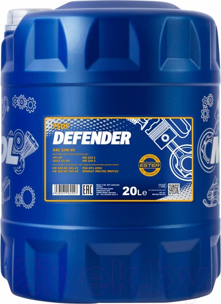 Изображение товара Моторное масло Mannol Defender 10W40 SL / MN7507-20 (20л)