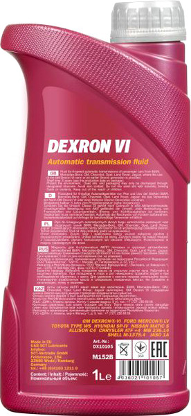 Изображение товара Трансмиссионное масло Mannol ATF Dexron VI / MN8207-1 (1л)