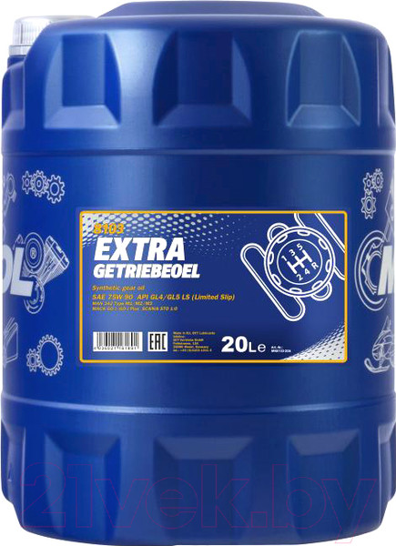 Изображение товара Трансмиссионное масло Mannol Extra 75W90 GL-4/GL-5 LS / MN8103-20 (20л)