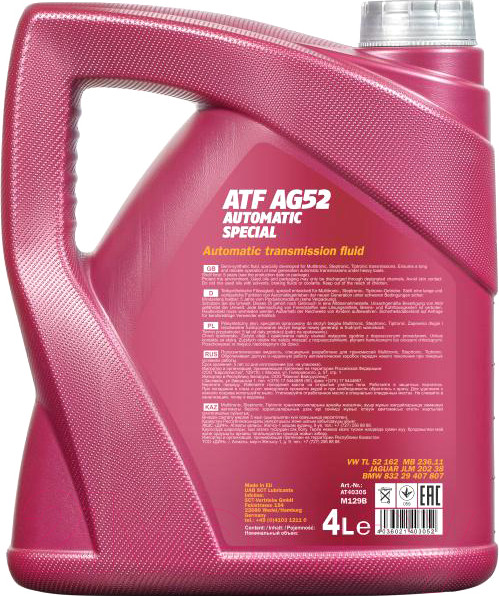 Изображение товара Трансмиссионное масло Mannol ATF AG52 Automatic Special / MN8211-4 (4л)