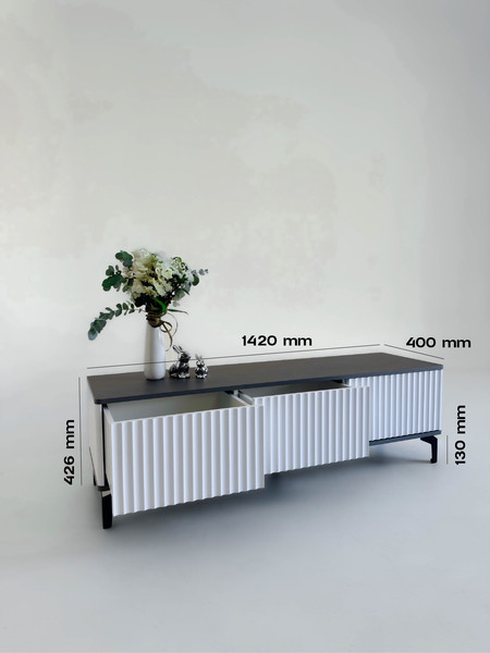 Изображение товара Тумба Shtabe Royal 5031 эко (белый/металл бруклин/черный)