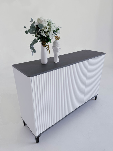 Изображение товара Тумба Shtabe Royal 5051 эко (белый/металл бруклин/черный)