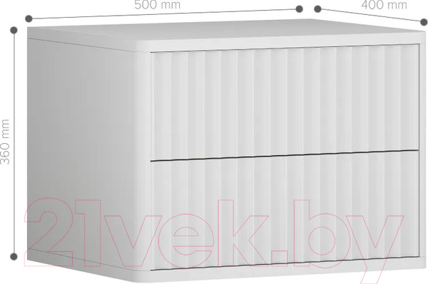 Изображение товара Прикроватная тумба Shtabe Royal 5002 эко (белый/белый)
