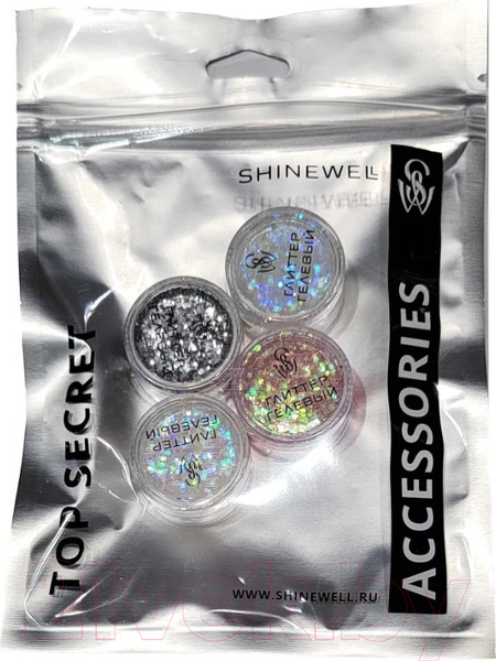 Изображение товара Блестки для макияжа Shinewell LCG1-01/4 (4шт)