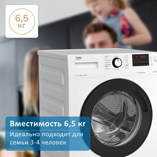 Изображение товара Стиральная машина Beko WSRE6H612ZAWI
