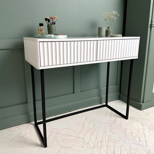 Изображение товара Туалетный столик Shtabe Royal 5011 эко (белый/белый/черный)