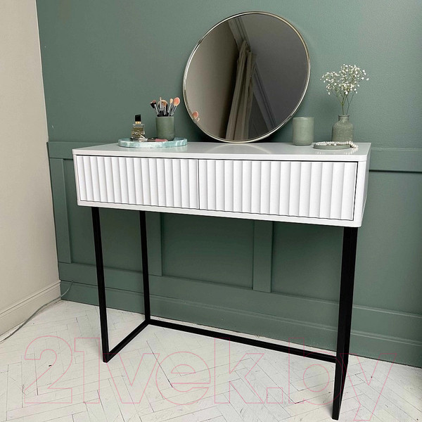 Изображение товара Туалетный столик Shtabe Royal 5011 эко (белый/белый/черный)