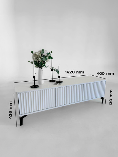 Изображение товара Тумба Shtabe Royal 5031 эко (белый/белый/черный)