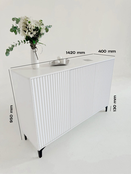 Изображение товара Тумба Shtabe Royal 5051 эко (белый/белый/черный)