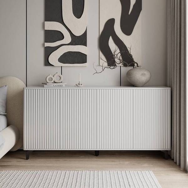 Изображение товара Тумба Shtabe Royal 5057 эко (белый/белый/черный)