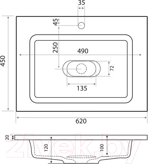 Изображение товара Умывальник Madera Modul 65