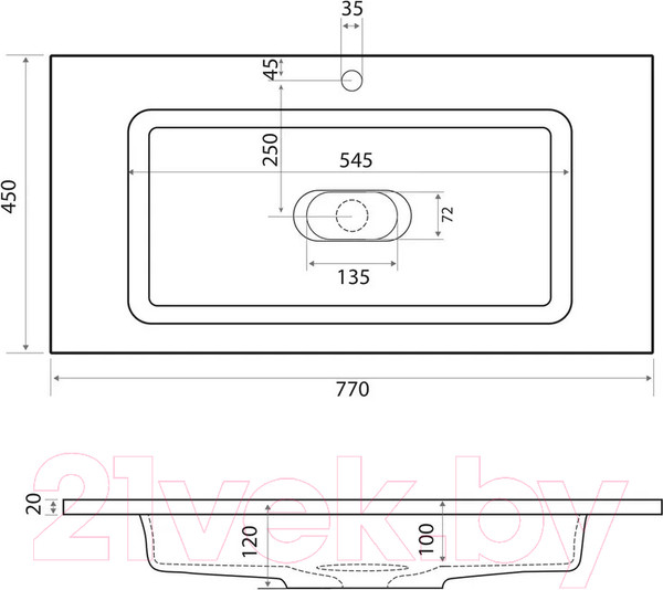 Изображение товара Умывальник Madera Modul 80