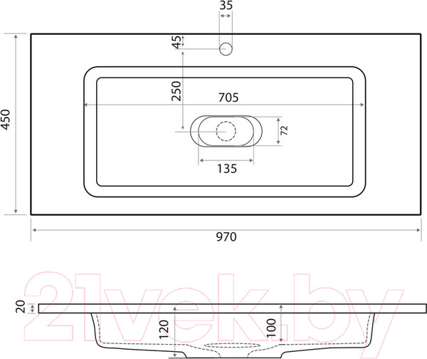 Изображение товара Умывальник Madera Modul 100