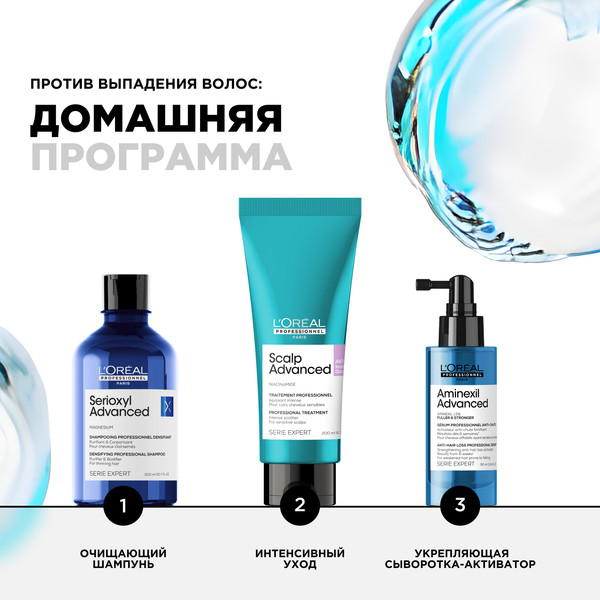 Изображение товара Сыворотка для волос L'Oreal Professionnel Aminexil Advanced для ослабленных волос против выпадения (90мл)