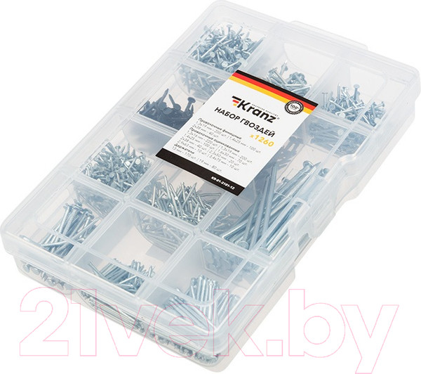 Изображение товара Набор гвоздей Kranz KR-01-3101-12 (1260шт)