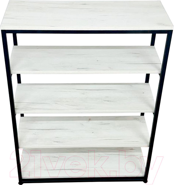 Изображение товара Стеллаж Millwood Лофт CH-5 80x30x110 (дуб белый Craft/металл черный)