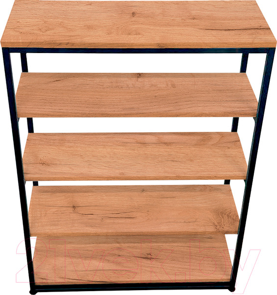 Изображение товара Стеллаж Millwood Лофт CH-5 80x30x110 (дуб золотой Craft/металл черный)