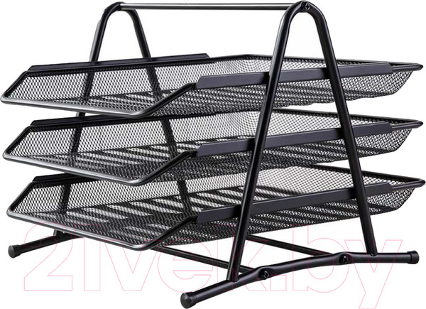 Изображение товара Лоток для бумаг Deli Тройной / 9181 (черный)