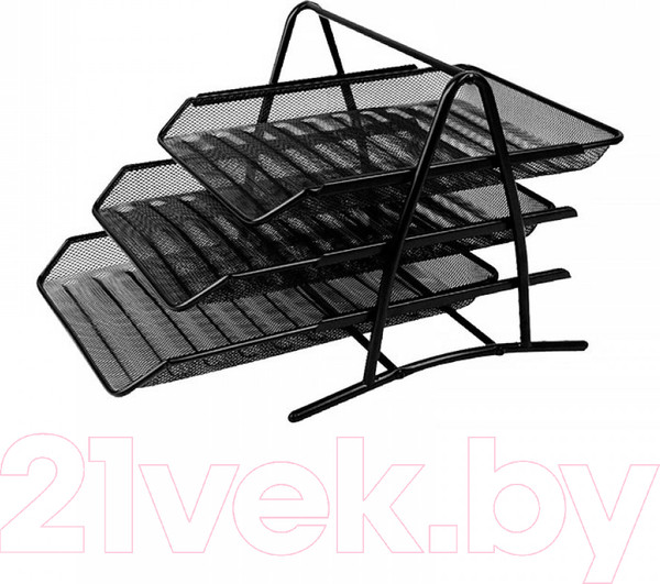 Изображение товара Лоток для бумаг Deli Тройной / 9181 (черный)