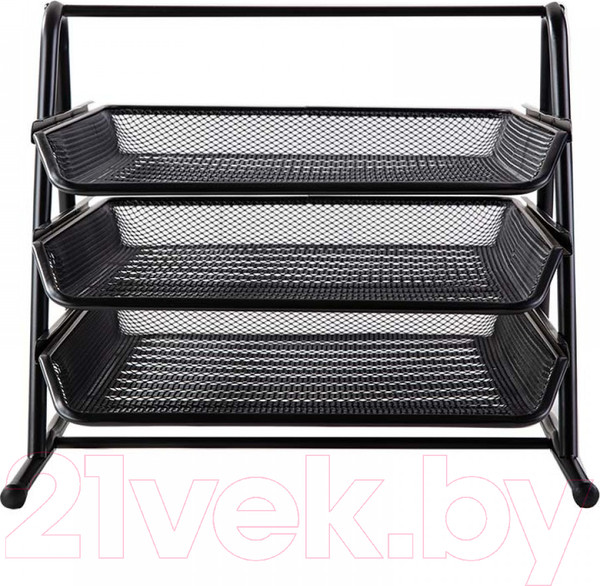 Изображение товара Лоток для бумаг Deli Тройной / 9181 (черный)