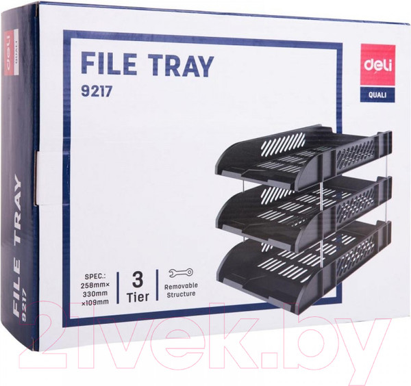 Изображение товара Набор лотков для бумаг Deli 9217 (черный)