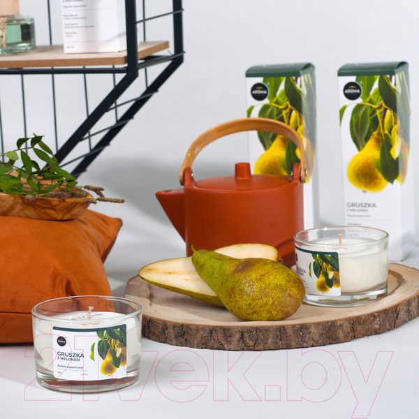 Изображение товара Свеча Aroma Home Scented Candle Pear And Melon Ароматическая (115г)