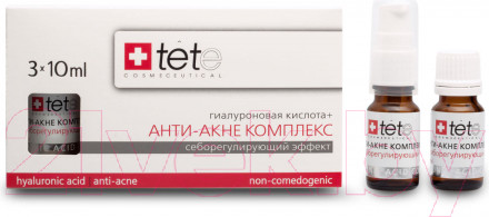 Изображение товара Ампулы для лица TETe Cosmeceutical Гиалуроновая кислота+Анти-Акне комплекс (3x10мл)