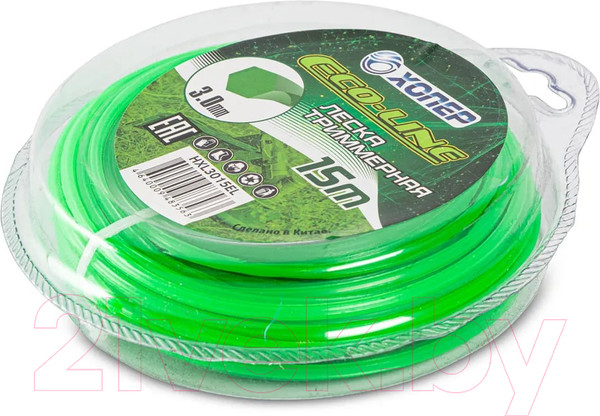 Изображение товара Леска для триммера Хопер Eco-Line шестигранник 3.0мм 5LB 278м (зеленый)