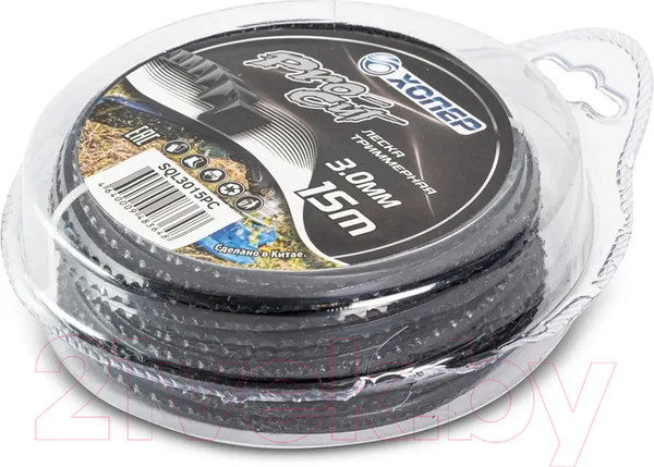 Изображение товара Леска для триммера Хопер Pro Cut цепной зуб 3.0мм 15м (черный)