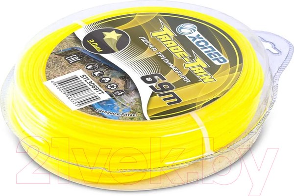 Изображение товара Леска для триммера Хопер Trade-Trim звезда 3.0мм 400G 69м (желтый)