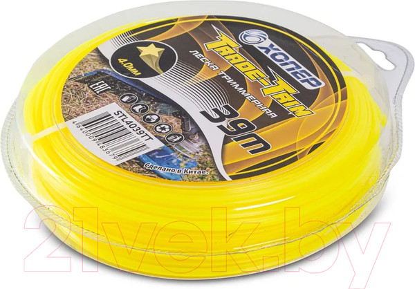 Изображение товара Леска для триммера Хопер Trade-Trim звезда 4.0мм 400G 39м (желтый)