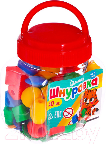 Изображение товара Развивающий игровой набор Zabiaka Веселые бусинки / 3776696