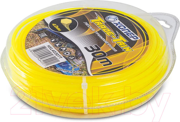 Изображение товара Леска для триммера Хопер Trade-Trim шестигранник 4.0мм 400G 30м (желтый)