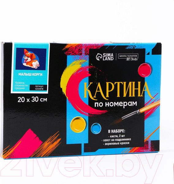 Изображение товара Картина по номерам Школа талантов Малыш Корги / 5222616