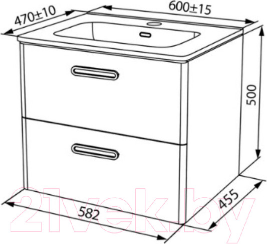 Изображение товара Тумба под умывальник IDDIS BRI60W0i95 (подвесная)