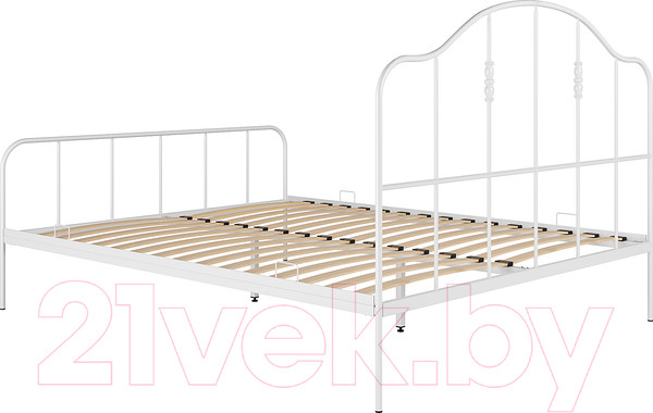 Изображение товара Двуспальная кровать Князев Мебель Афина АФН.180.200.Б (белый муар)