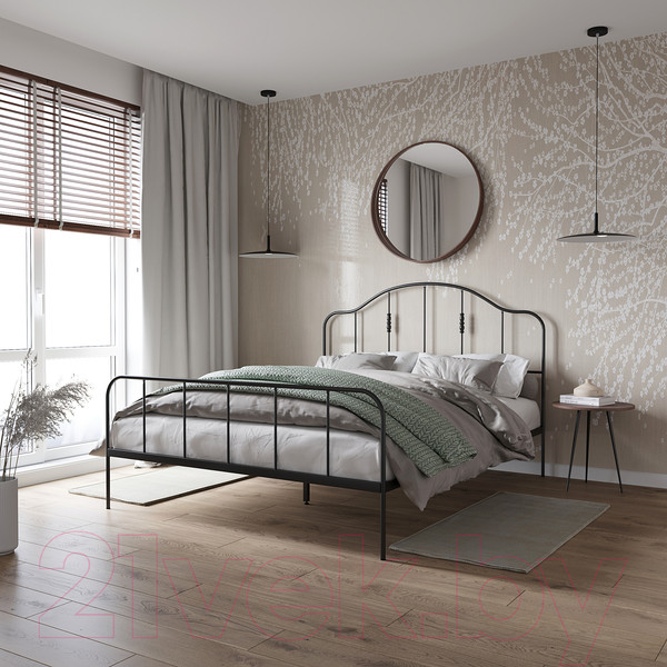 Изображение товара Двуспальная кровать Князев Мебель Афина АФН.160.190.Ч (черный муар)