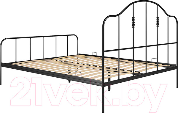 Изображение товара Двуспальная кровать Князев Мебель Афина АФН.160.190.Ч (черный муар)