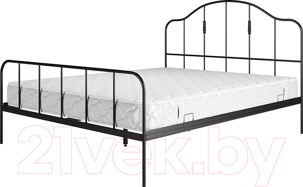 Изображение товара Двуспальная кровать Князев Мебель Афина АФН.180.200.Ч (черный муар)