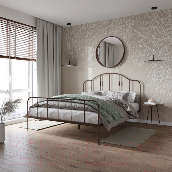 Изображение товара Двуспальная кровать Князев Мебель Афина АФН.160.190.К (коричневый муар)