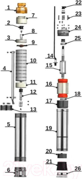 Изображение товара Скважинный насос IBO 3Ti27 (20м)