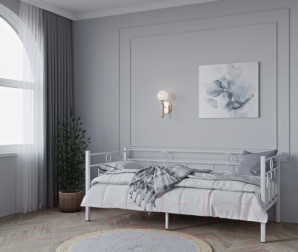 Изображение товара Кровать-тахта Князев Мебель Орфея ОФ.90.190.Б (белый муар)