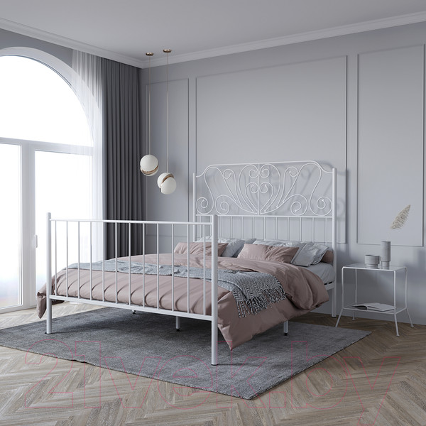 Изображение товара Полуторная кровать Князев Мебель Венера ВН.140.190.Б (белый муар)