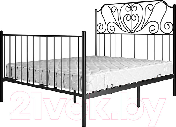 Изображение товара Полуторная кровать Князев Мебель Венера ВН.140.200.Ч (черный муар)