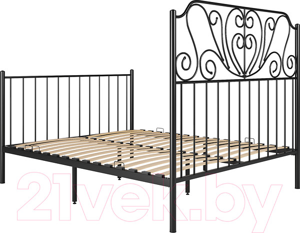 Изображение товара Полуторная кровать Князев Мебель Венера ВН.140.200.Ч (черный муар)