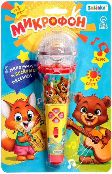 Изображение товара Музыкальная игрушка Zabiaka Микрофон / 7995629 (желтый)