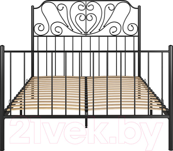 Изображение товара Двуспальная кровать Князев Мебель Венера ВН.160.190.Ч (черный муар)