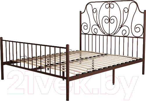Изображение товара Двуспальная кровать Князев Мебель Венера ВН.160.190.К (коричневый муар)