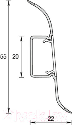 Изображение товара Плинтус Ideal Комфорт К55 205 Дуб капучино (2.2м)