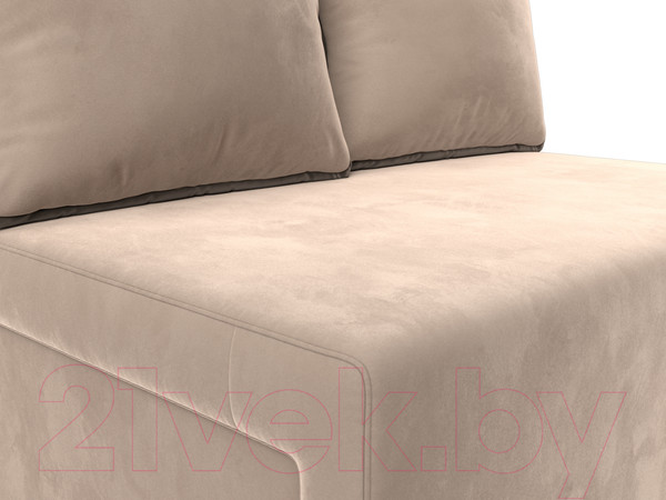 Изображение товара Диван Лига Диванов Лагуна (велюр бежевый/кант велюр коричневый)